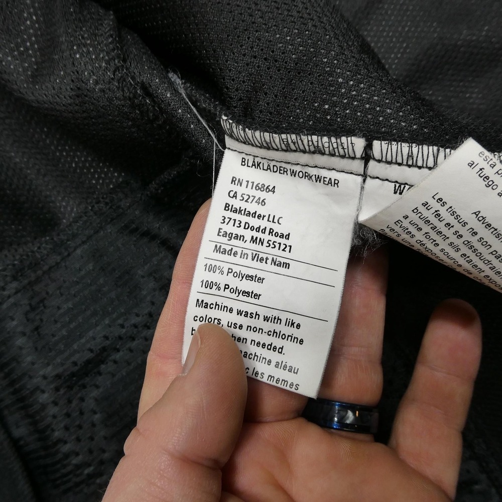 Blaklader Fleece Jacket Mens XL Black Workwear Full Zip Pockets Lined Collared - Picture 6 of 10